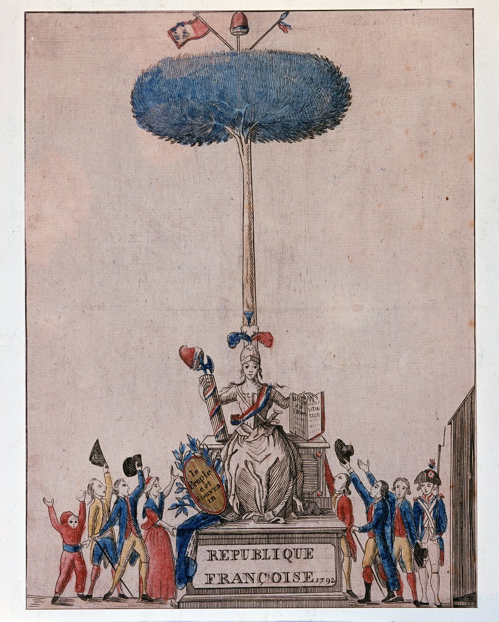 Suwerenny naród - Alegoria Republiki Francuskiej i Drzewo Wolności autorstwa Unknown artist