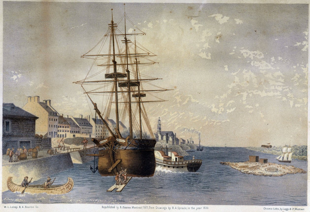 Port w Montrealu w 1830 roku - przez Spronle autorstwa Unknown artist