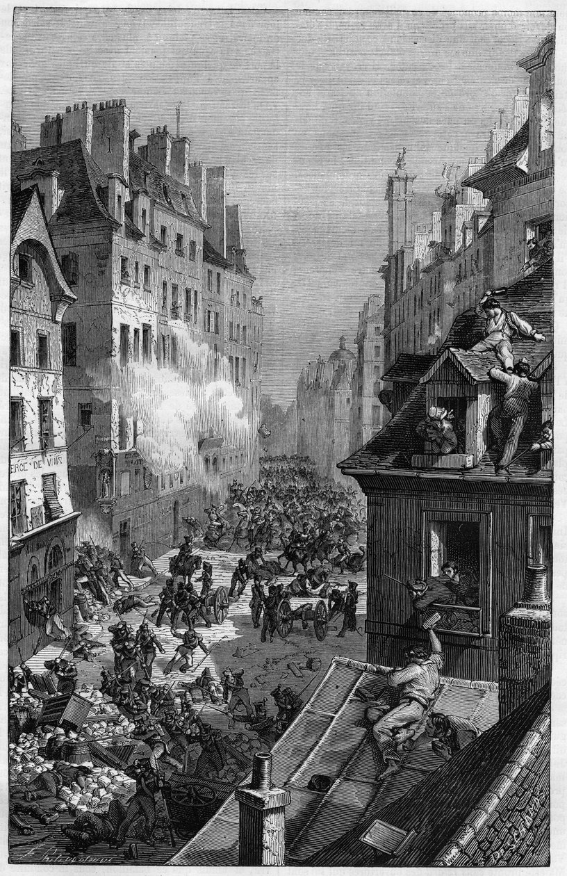 Rewolucja 1830. Walka w faubourg Saint-Antoine. autorstwa Unknown artist