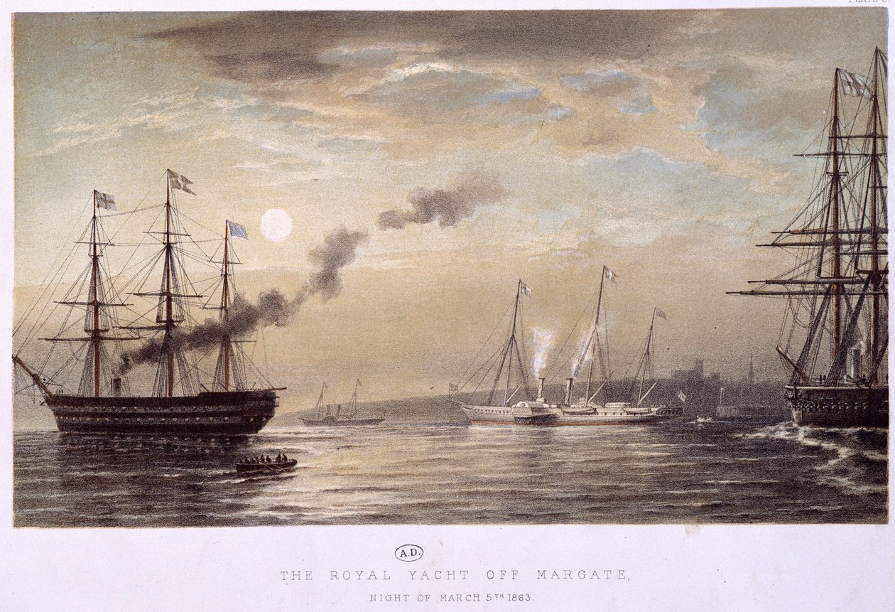 Royal Yacht off Margate: Royal Yacht of England, jednej nocy w marcu 1863 roku. autorstwa Unknown artist