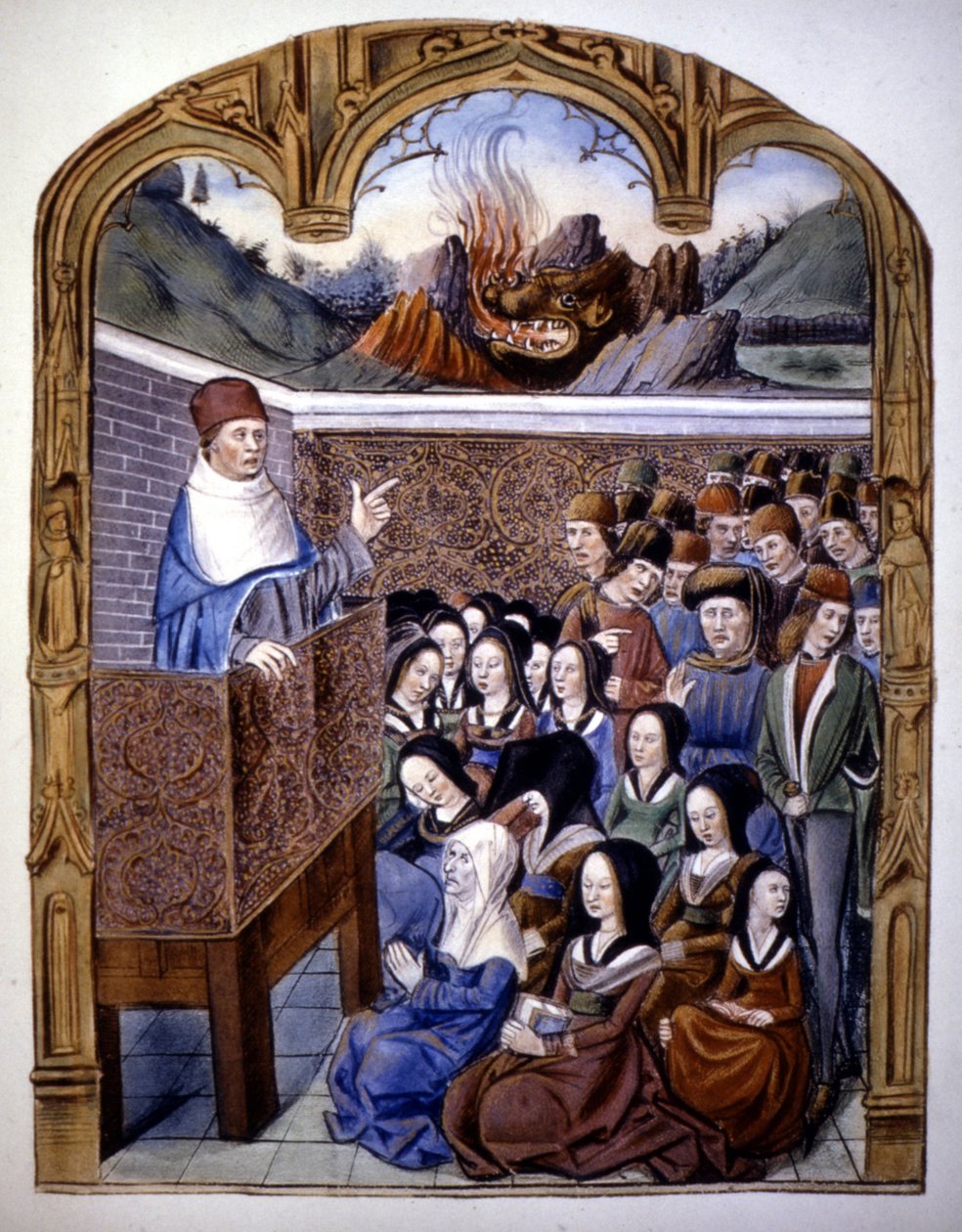 Kazanie: 12 niebezpieczeństw piekła. Rękopis z XV wieku. autorstwa Unknown artist