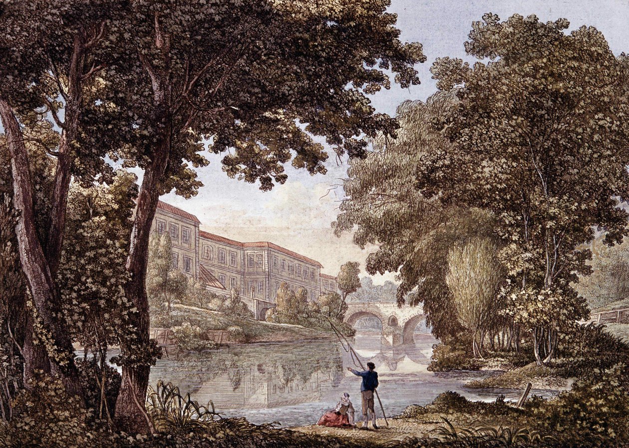 Most Stern w Weimarze, Niemcy. Grawerowanie z 1793 autorstwa Unknown artist