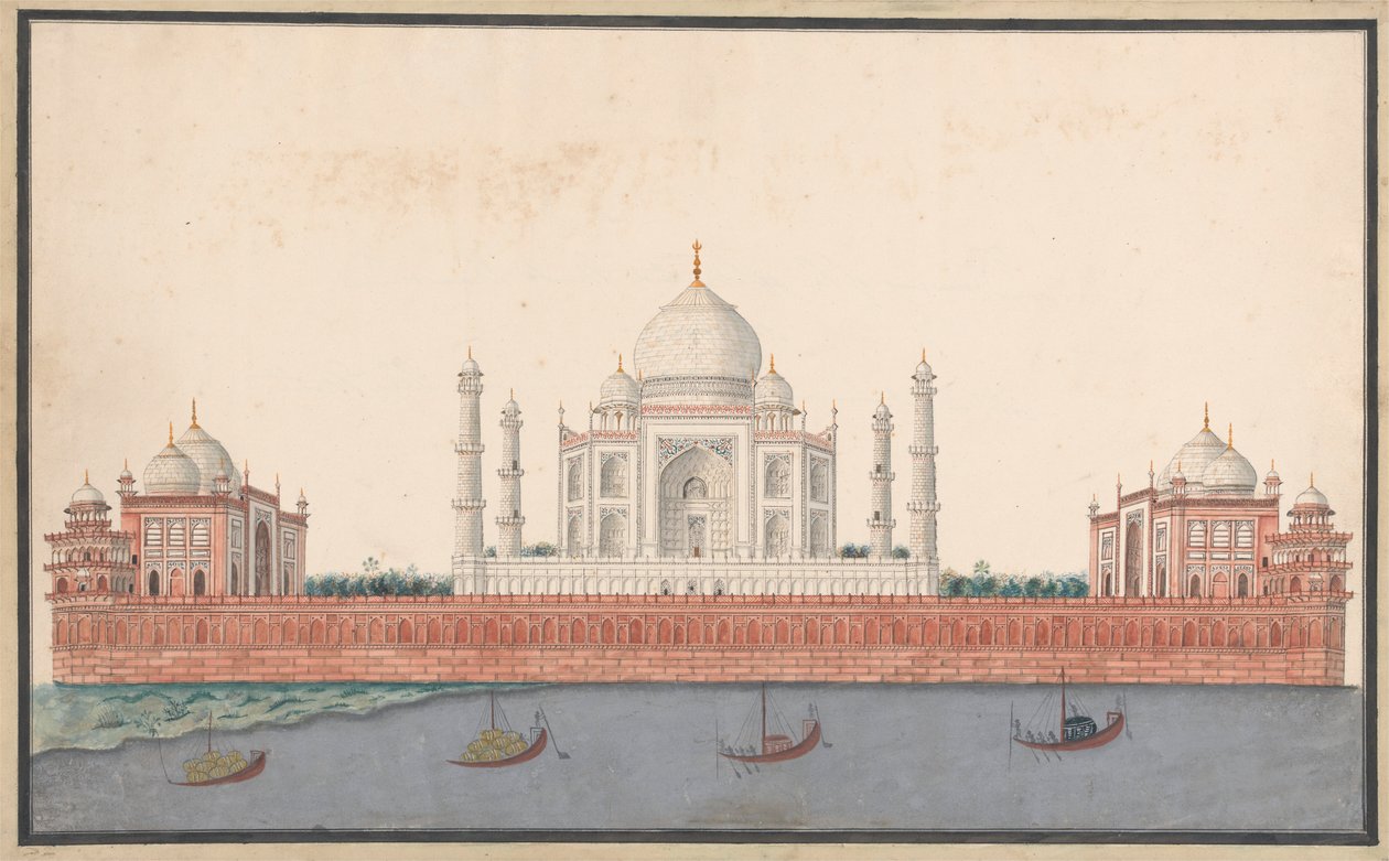Taj Mahal od strony rzeki autorstwa Unknown artist