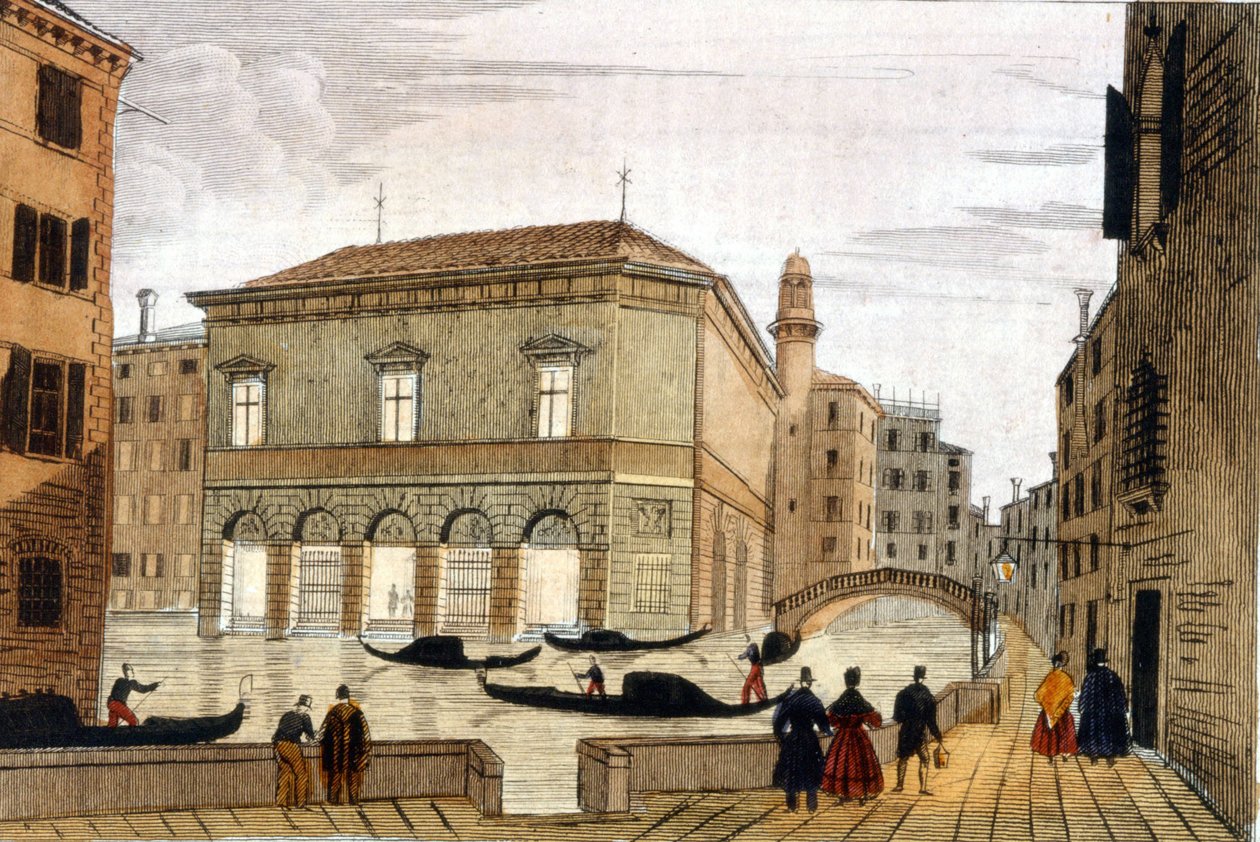 Teatr „La Fenice” w Wenecji. Rycina z końca XVIII wieku. autorstwa Unknown artist