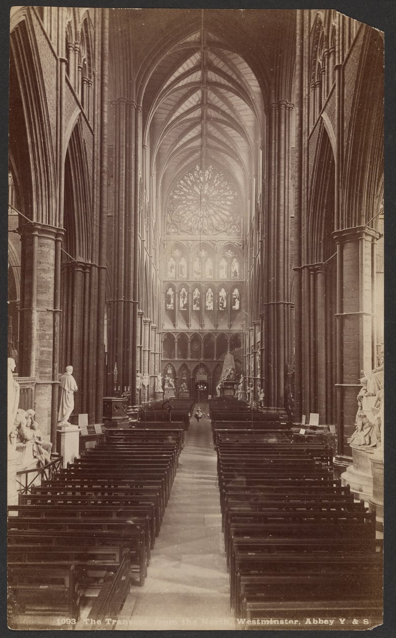 Transept, od północy, Opactwo Westminsterskie autorstwa Unknown artist