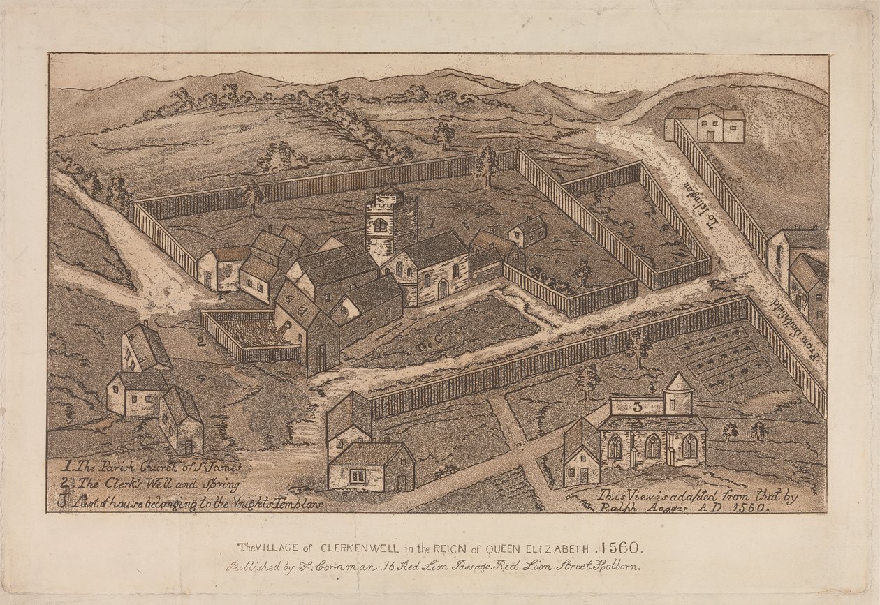 Wioska Clerkenwell za panowania królowej Elżbiety, 1560 autorstwa Unknown artist