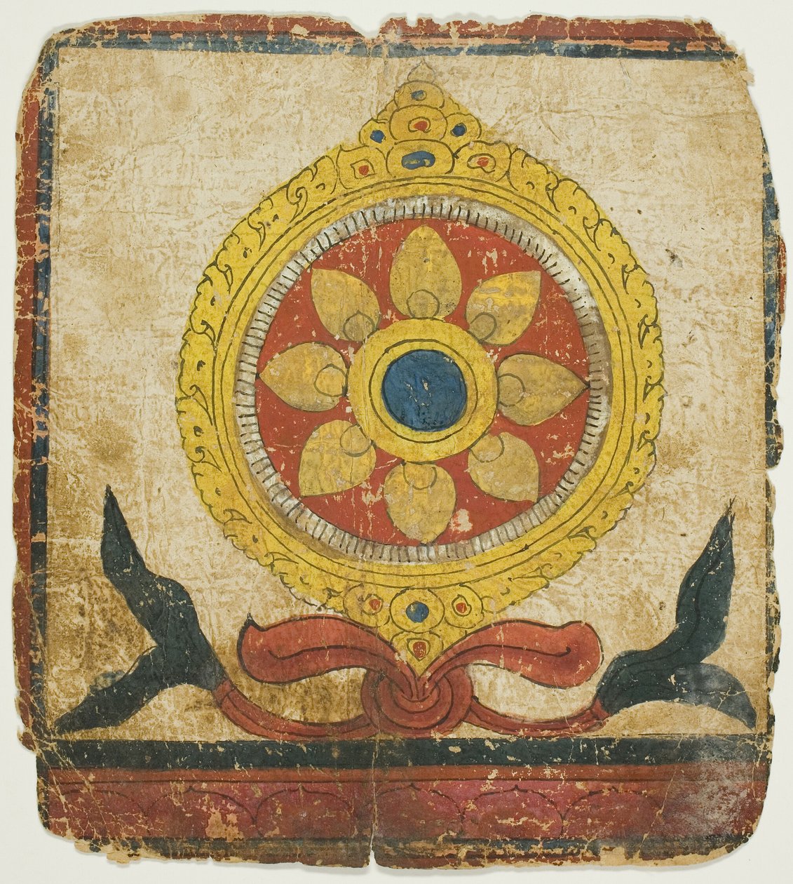 Koło Prawa (Dharmaczakra), z zestawu kart inicjacyjnych (Tsakali) autorstwa Unknown artist
