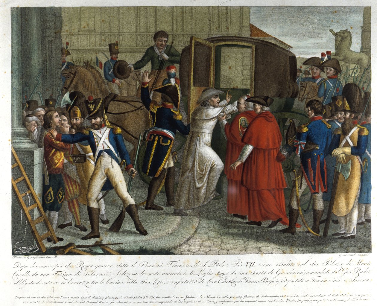 Aresztowanie Piusa VII (1742 - 1823) w Savonie w 1809 r. autorstwa Unknown artist