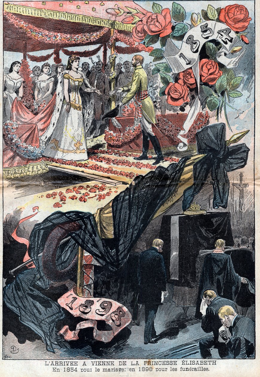 Przybycie do Wiednia Elisabeth de Wittelsbach autorstwa Unknown artist