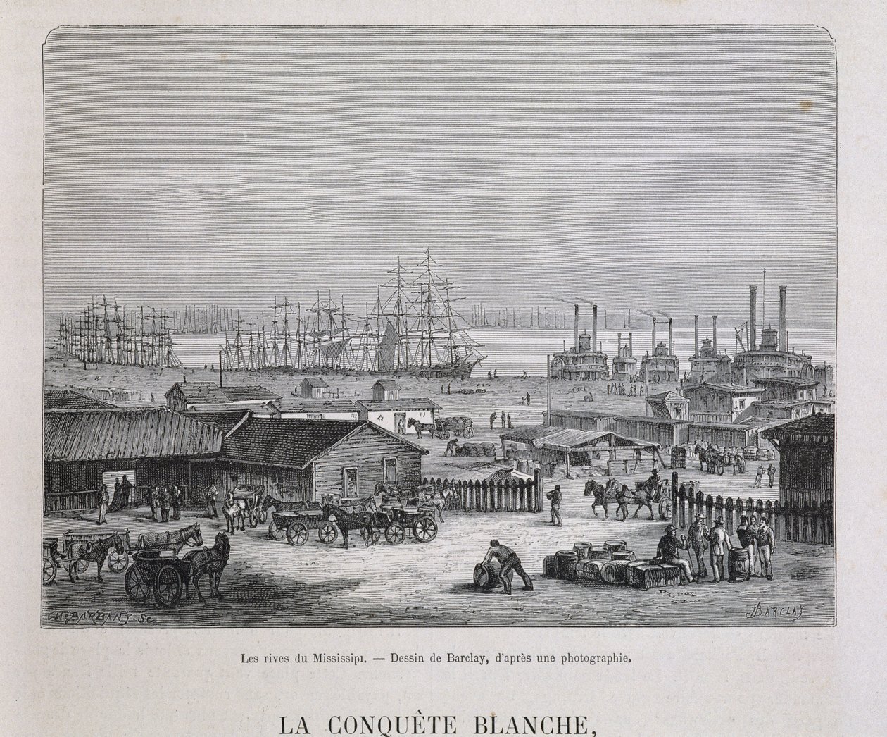 Brzegi Missisipi - w „Le tour du monde”, II sem. 1876 autorstwa Unknown artist