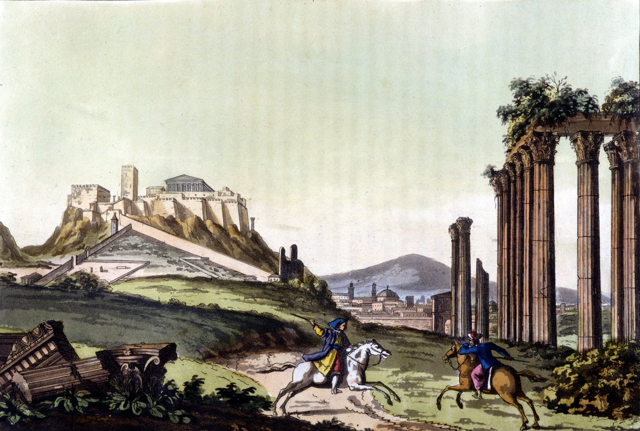 Ateny w 1810 r. w „Stary i współczesny kostium” Julesa Ferrario, wyd. Mediolan autorstwa Unknown artist