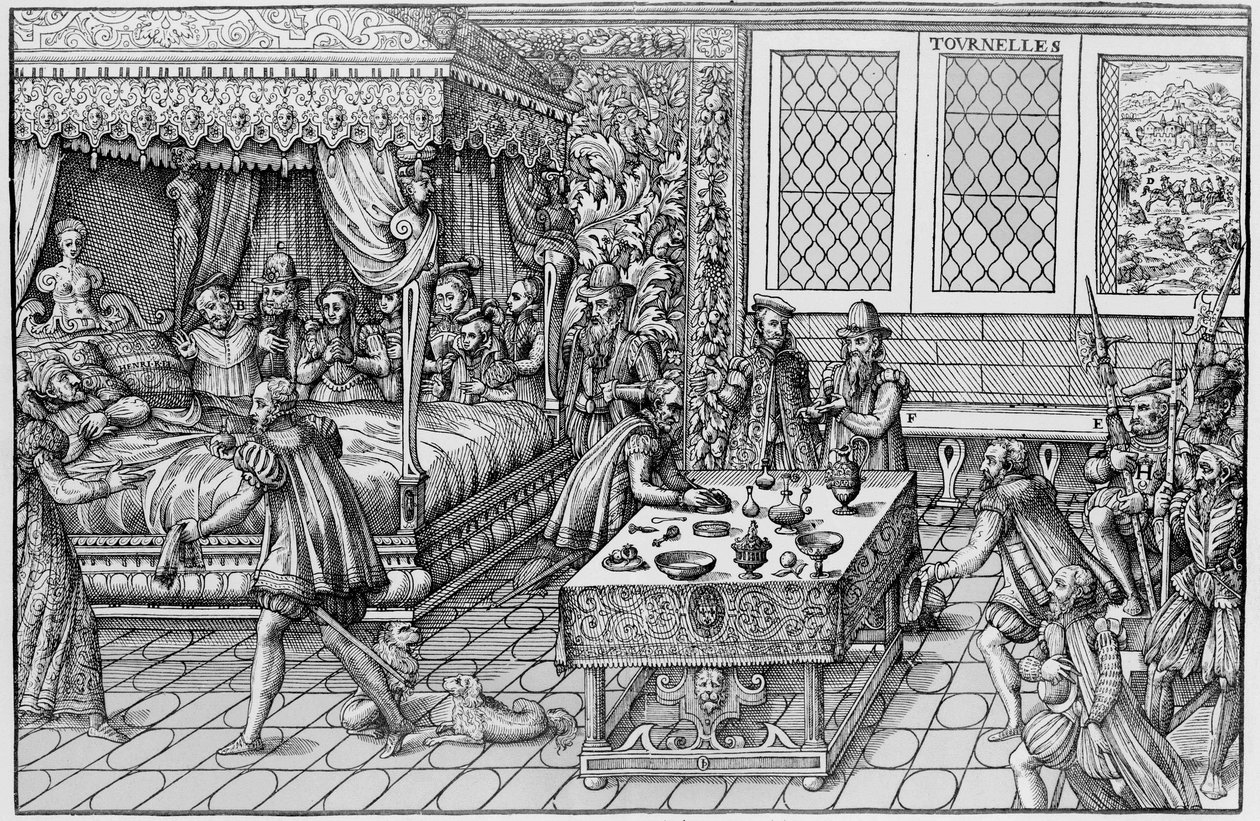 Śmierć Henryka II (1519-1559), króla Francji, w Palais des Tournelles w Paryżu, 30 czerwca autorstwa Unknown artist