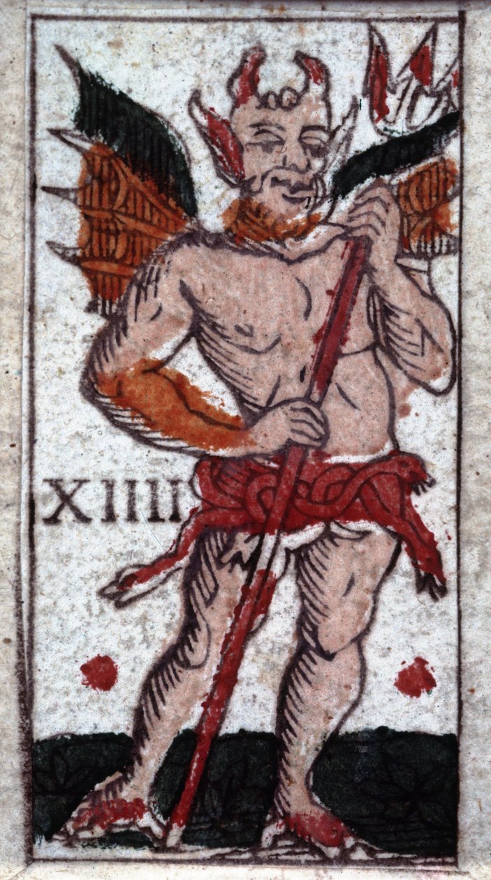 Diabeł. XVIII-wieczna gra tarota. Mediolan autorstwa Unknown artist