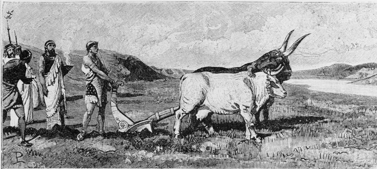 Założenie Rzymu. Grawerowanie z XIX wieku. autorstwa Unknown artist