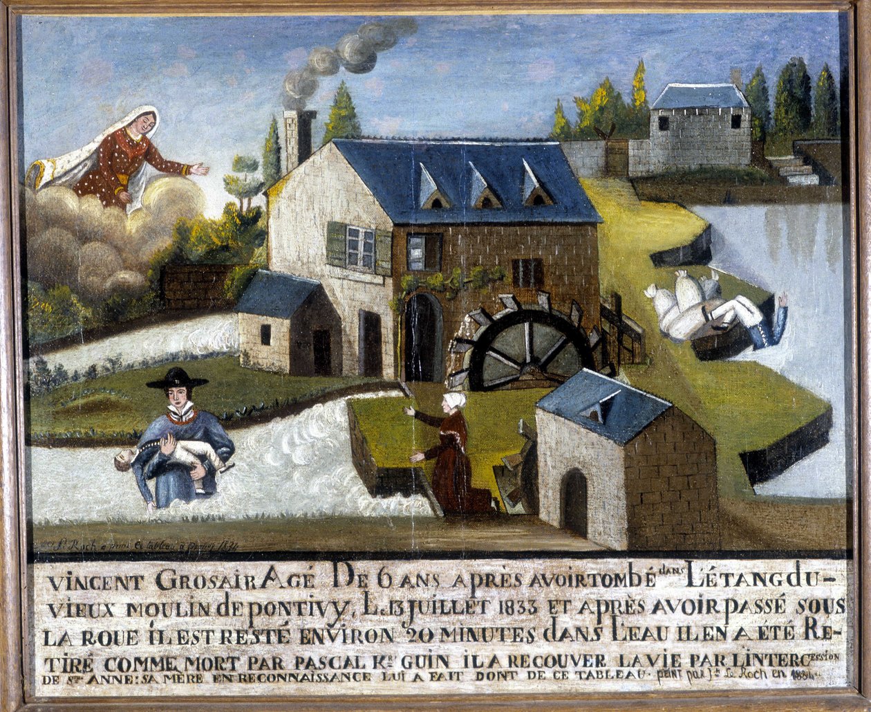 Cud dziecka Vincenta Grosaira, uratowanego od utonięcia przez św. Annę, 13 lipca autorstwa Unknown artist