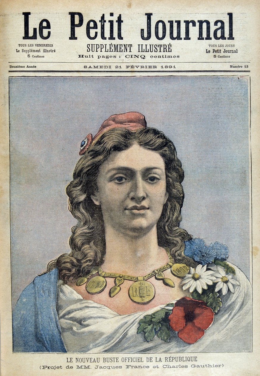 Nowe oficjalne popiersie Republiki (Marianne) - w „Le Petite Journal” z 21.02.1891 autorstwa Unknown artist