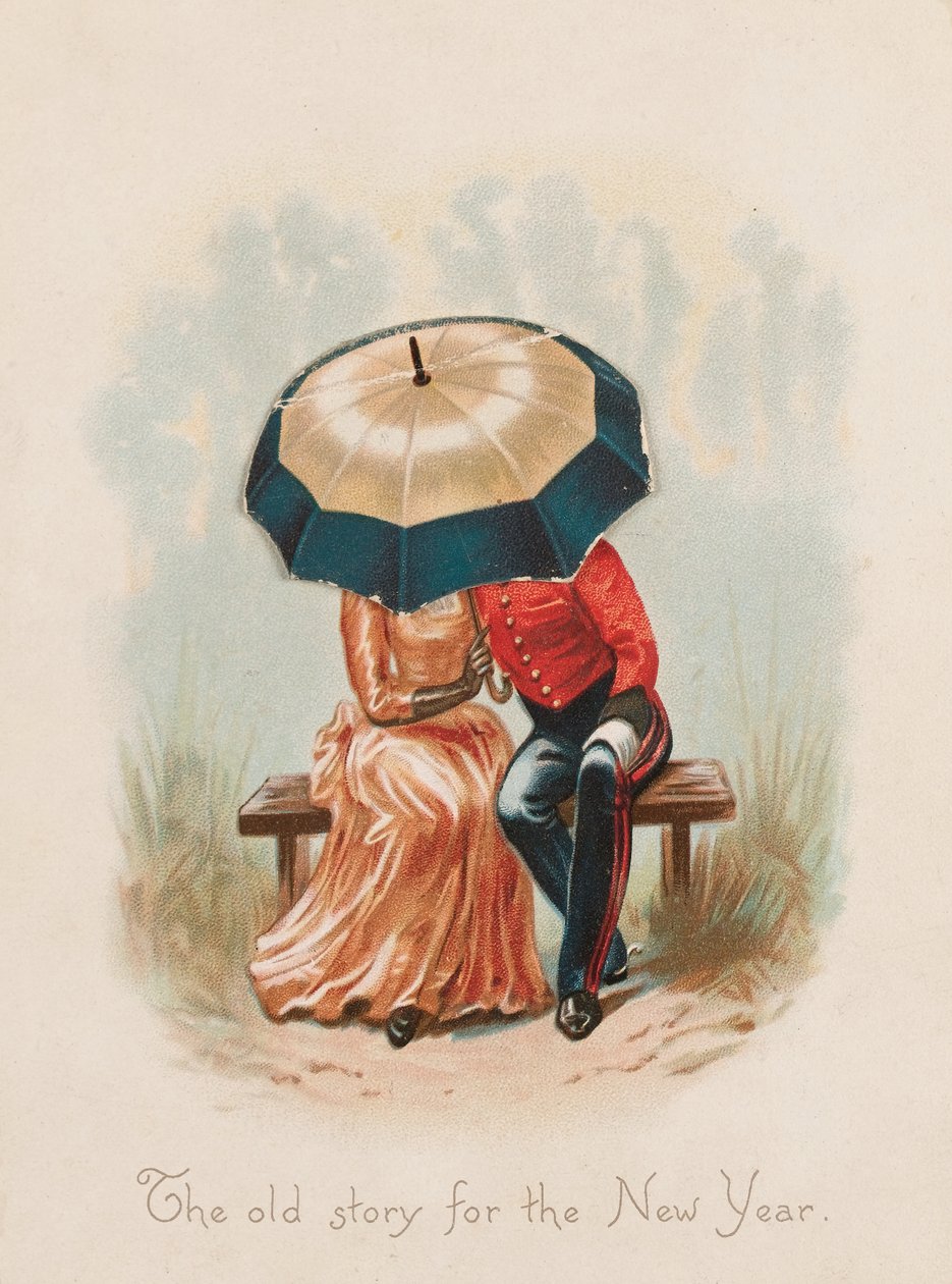 „Stara historia na Nowy Rok”, karta noworoczna autorstwa Unknown artist