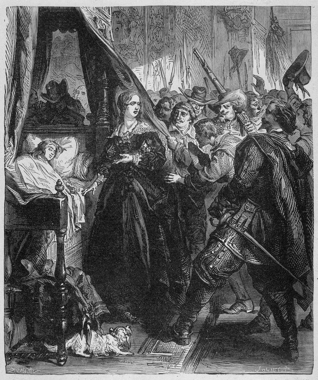 Ludzie (Fronda) udali się do Pałacu Królewskiego i poprosili o spotkanie z młodym królem Alite (Ludwik XIV i Anna Austriaczka) autorstwa Unknown artist