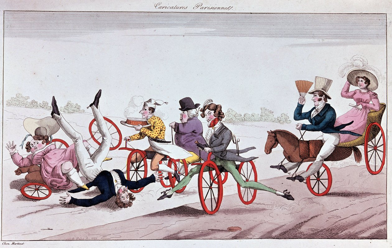 Przyjemności i niedogodności welocypedów i koni w kształcie sierści autorstwa Unknown artist