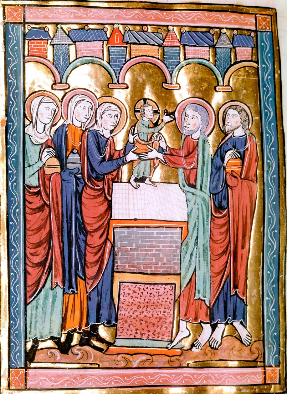 Prezentacja w miniaturowej świątyni zaczerpnięta z „”Liber Psalmorum Cum Calendario”” lub „”Psaltier à l