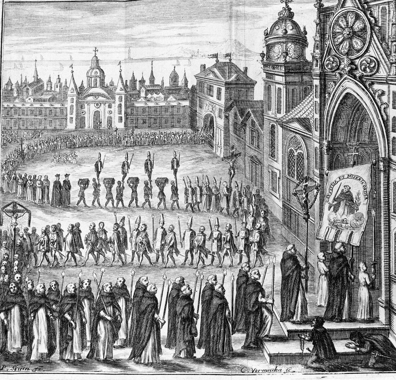 Procesja Inkwizycji trafia do Trybunału. Hiszpania. XVII wiek autorstwa Unknown artist