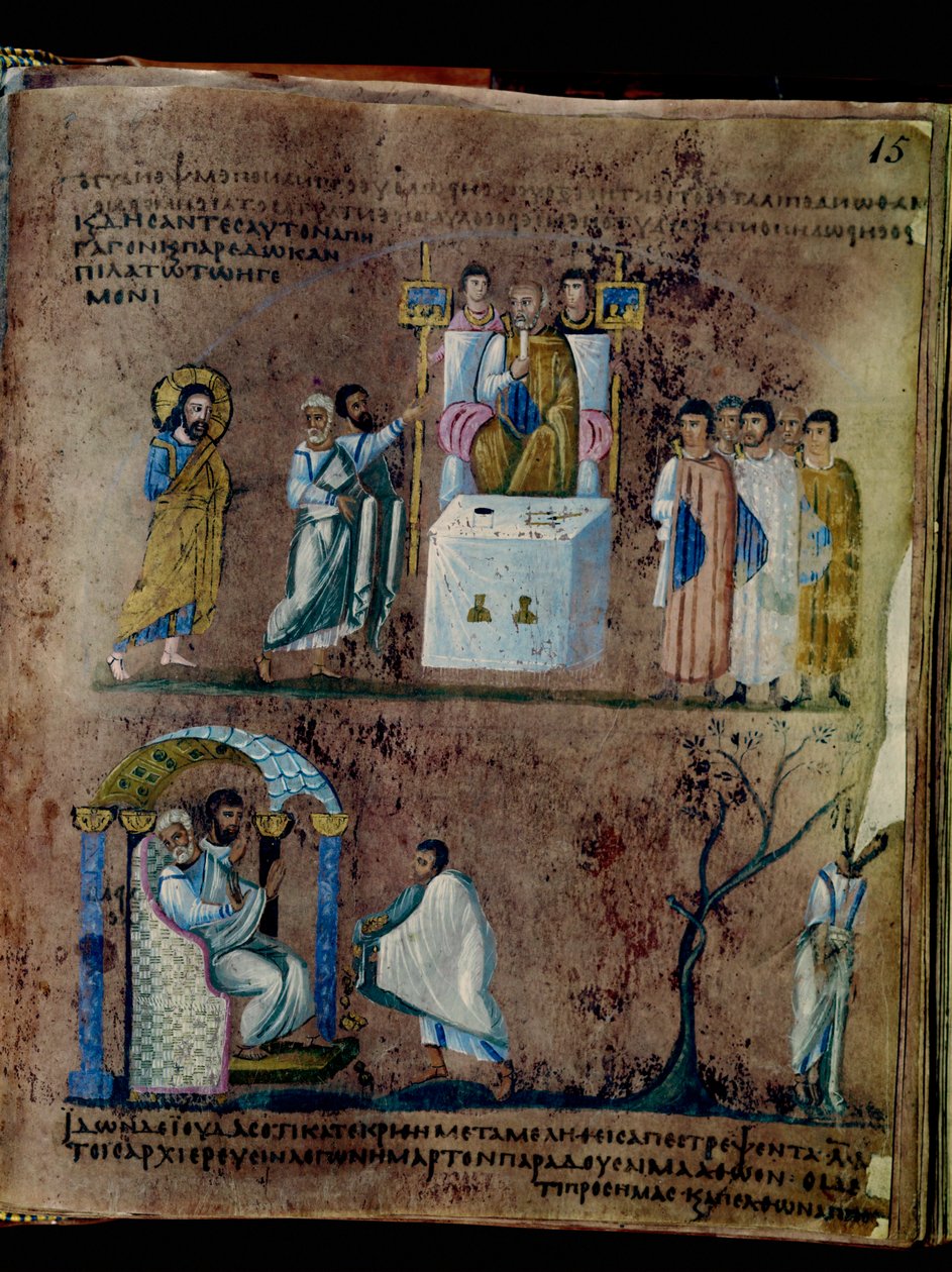 Purpurowy Codex Rossanensis, VI wiek (rękopis) autorstwa Unknown artist