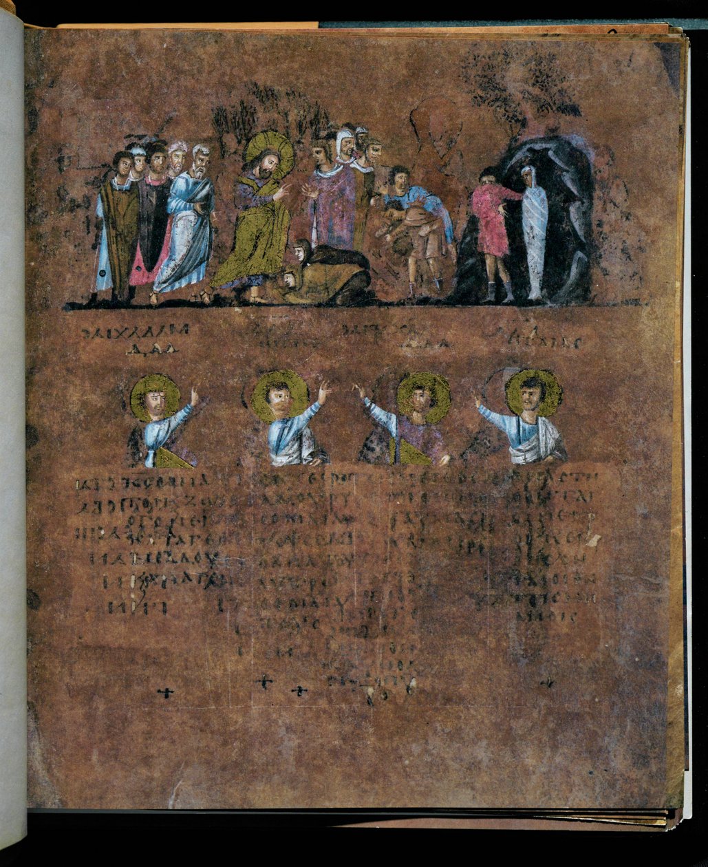 Purpurowy Codex Rossanensis, VI wiek (rękopis) autorstwa Unknown artist