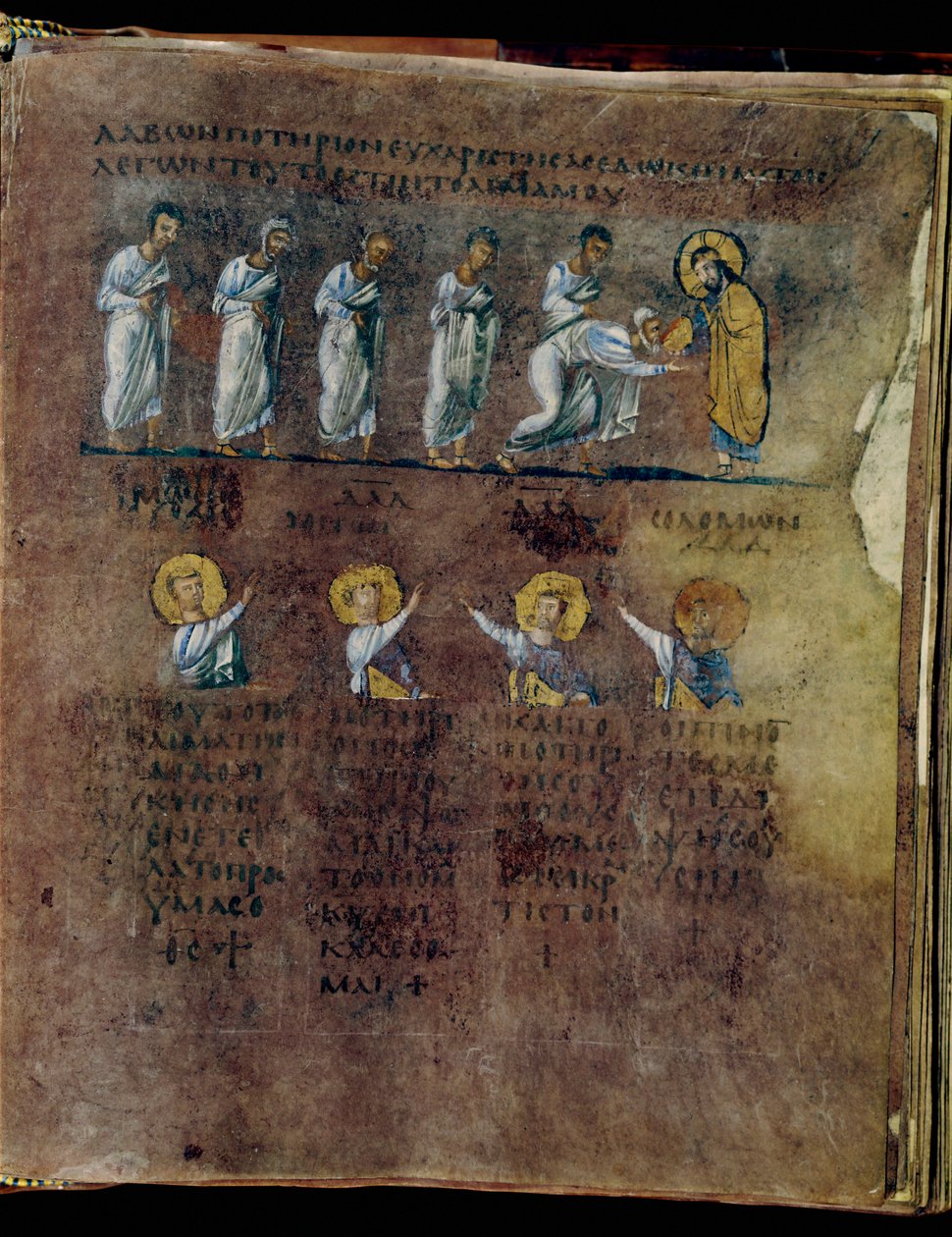 Purpurowy Codex Rossanensis, VI wiek (rękopis) autorstwa Unknown artist