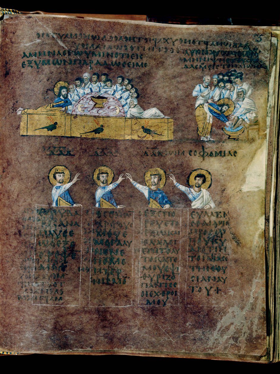 Purpurowy Codex Rossanensis, VI wiek (rękopis) autorstwa Unknown artist
