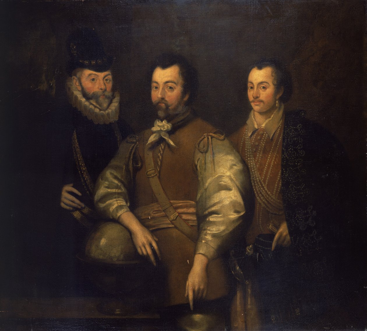 Thomas Cavendish, Sir Francis Drake i Sir John Hawkins autorstwa Unknown artist