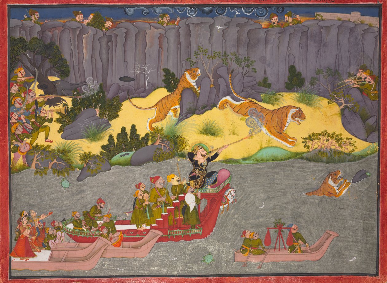 Polowanie na tygrysa Raja Ram Singha II autorstwa Unknown artist