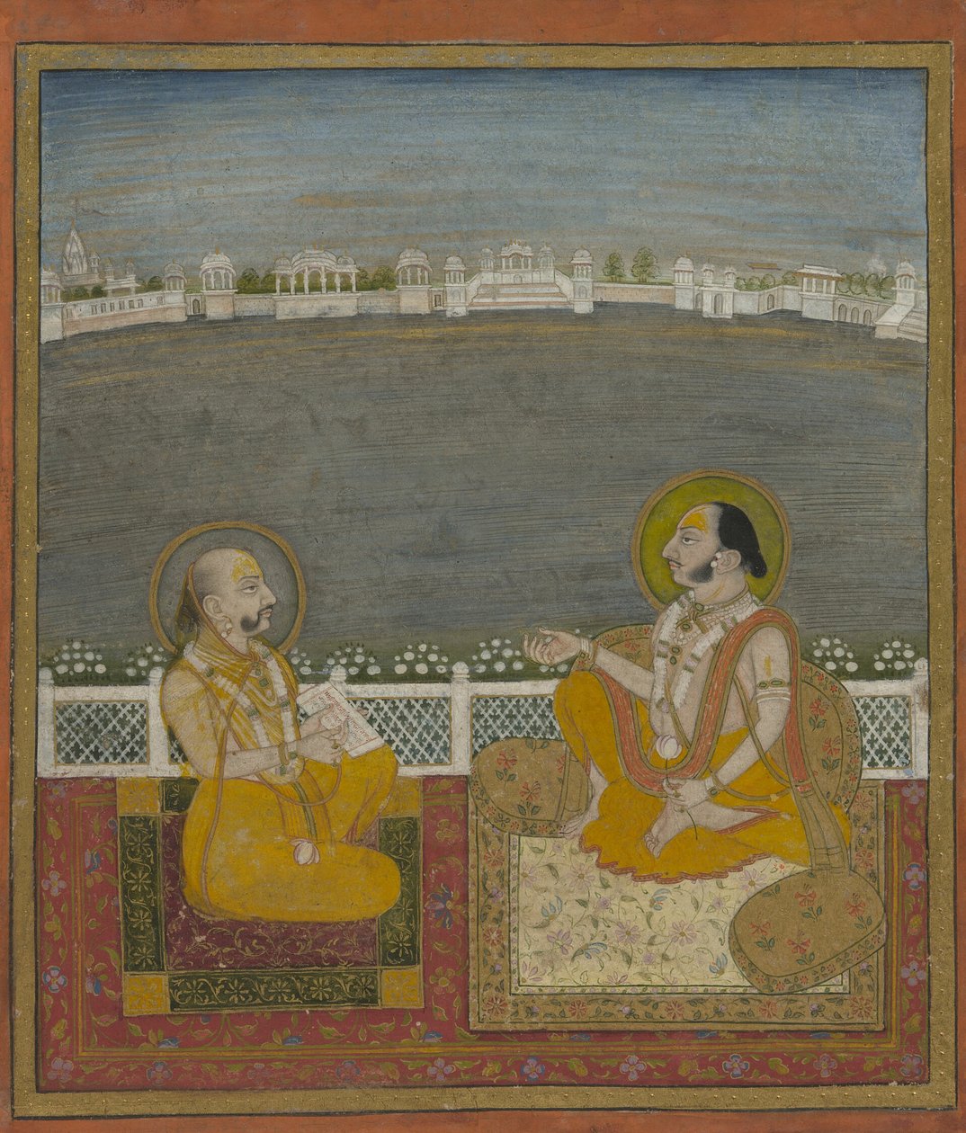 Tilkayat Dauji II Maharaj z gościem autorstwa Unknown artist