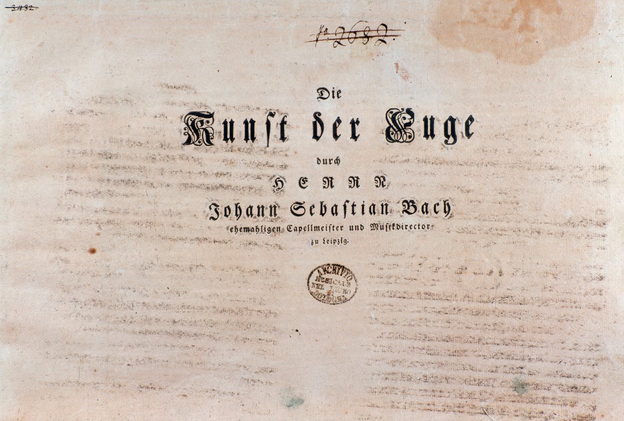 Strona tytułowa partytury muzycznej Sztuka fugi Jana Sebastiana Bacha autorstwa Unknown artist