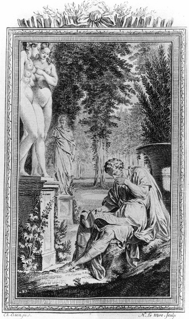 Tytus Lukrecjusz Karus (Lukrecja) Rzymski filozof i poeta w "De Rerum Natura", Rycina XVIII wiek. autorstwa Unknown artist