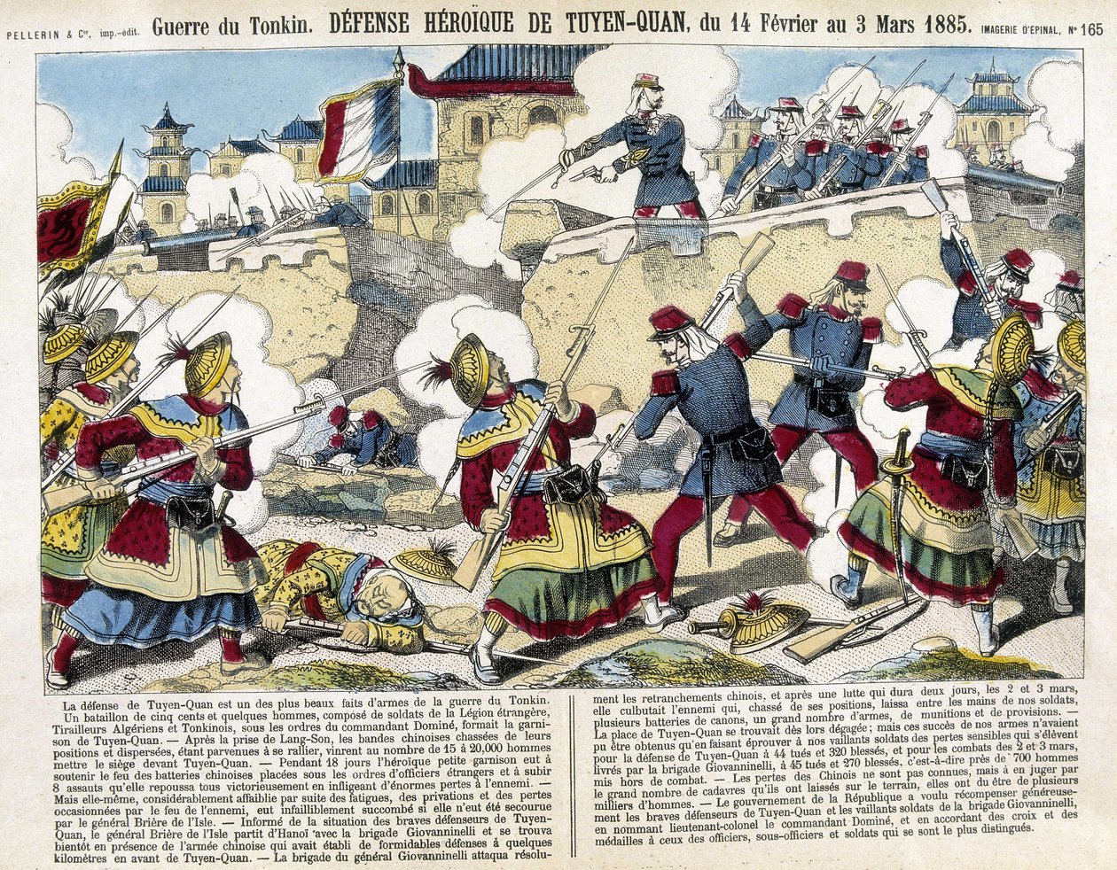 Wojna Tonkińska: obrona Tuyen Quan (Tuyen-Quan), Wietnam od 14 lutego do 3 marca autorstwa Unknown artist