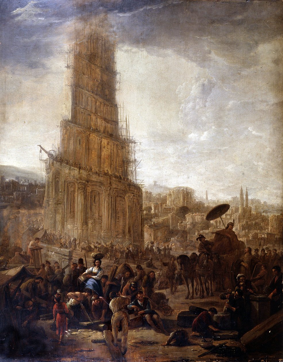 Wieża Babel - Wieża Babel - obraz anonimowy autorstwa Unknown artist