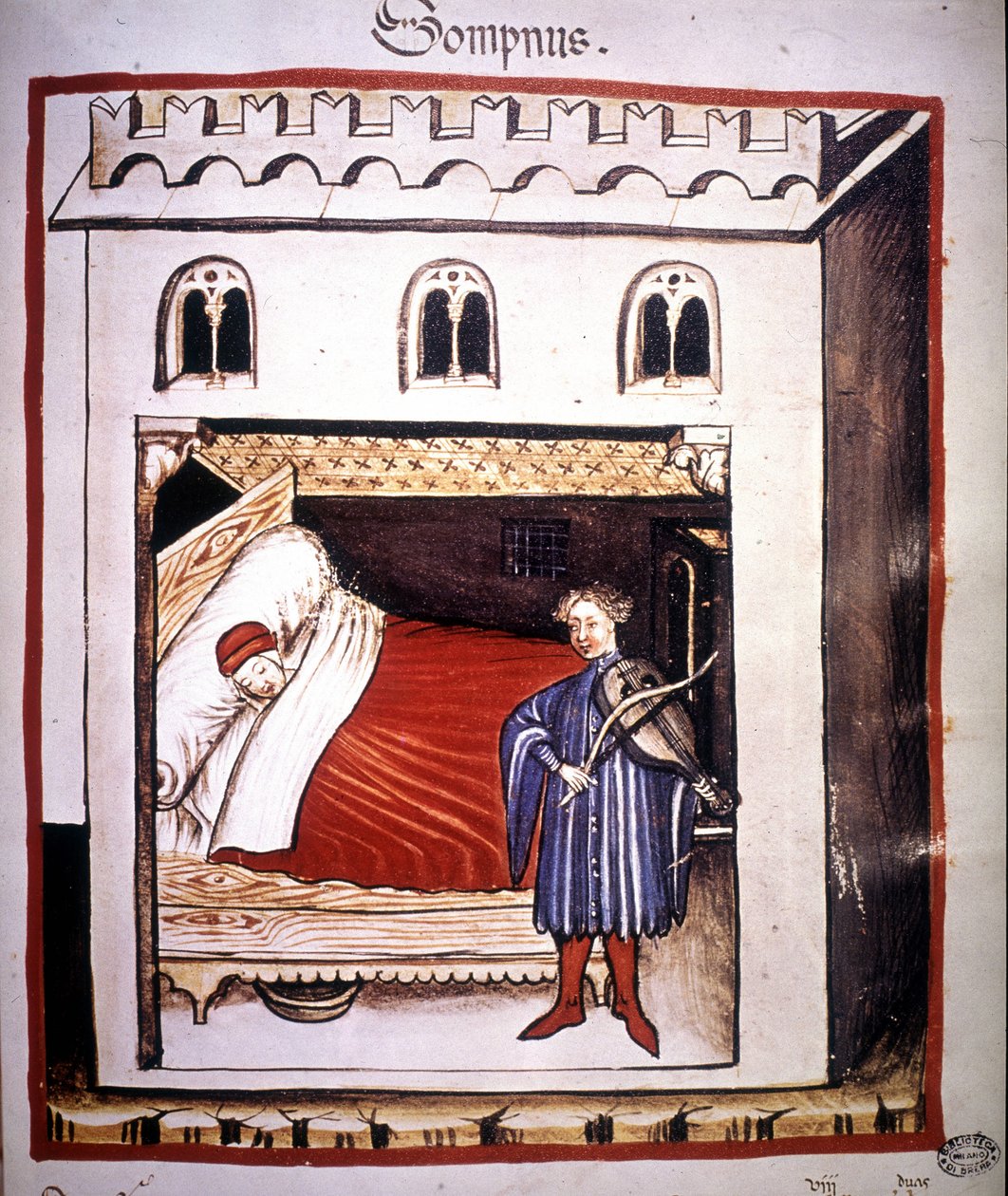 Traktat o medycynie „”Tacuinum sanitatis”” z XIV wieku: sen. autorstwa Unknown artist