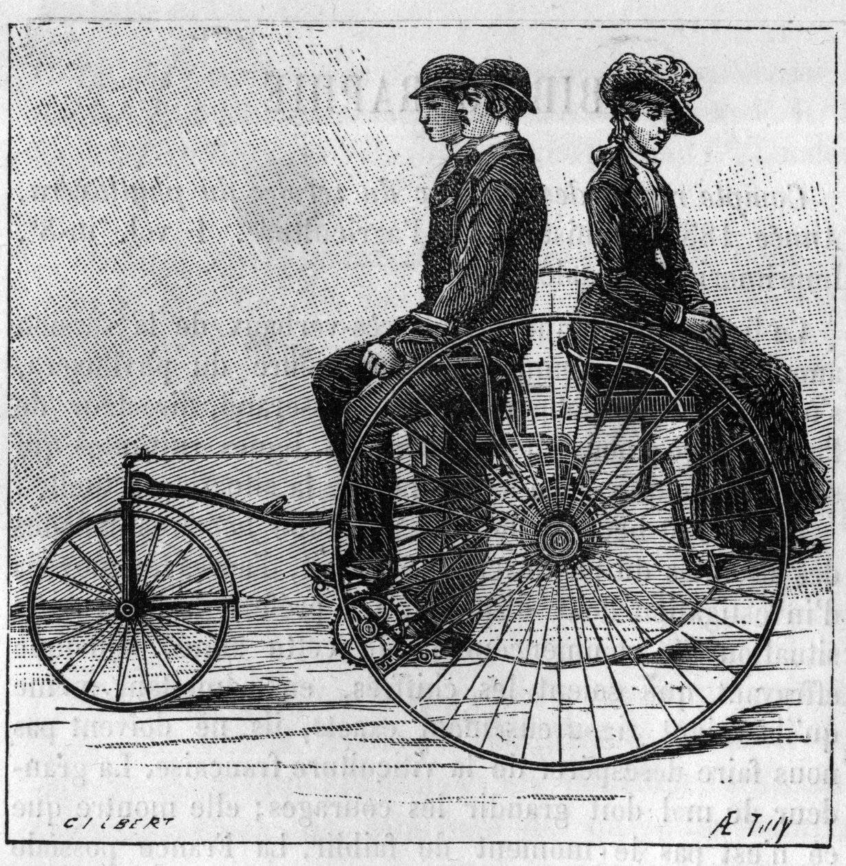 Rowery trzykołowe na wystawie Klubu Stanleya w Londynie, Anglia autorstwa Unknown artist