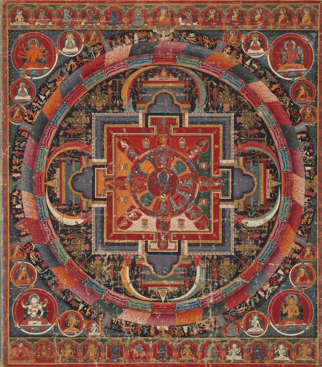 Dwadzieścia trzy Bóstwa Nairatma Mandala autorstwa Unknown artist