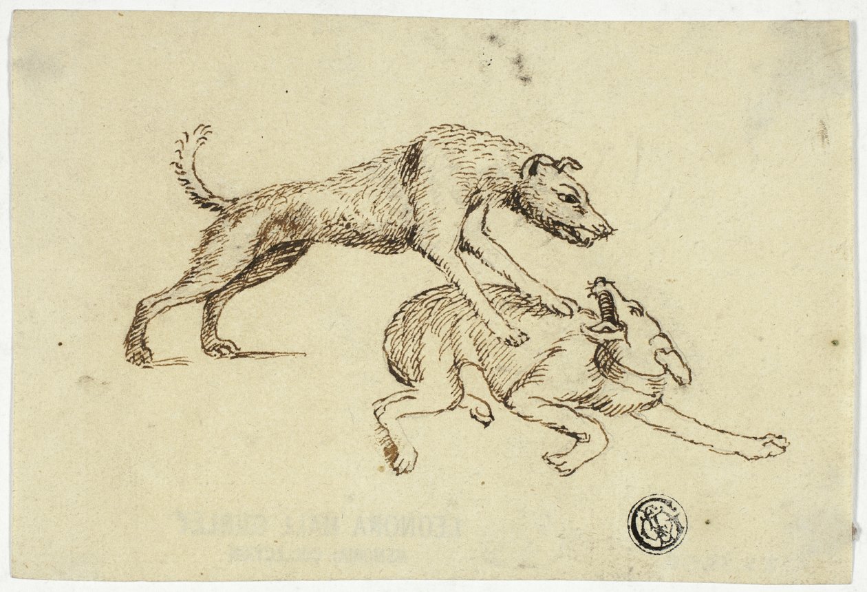 Walka dwóch psów autorstwa Unknown artist