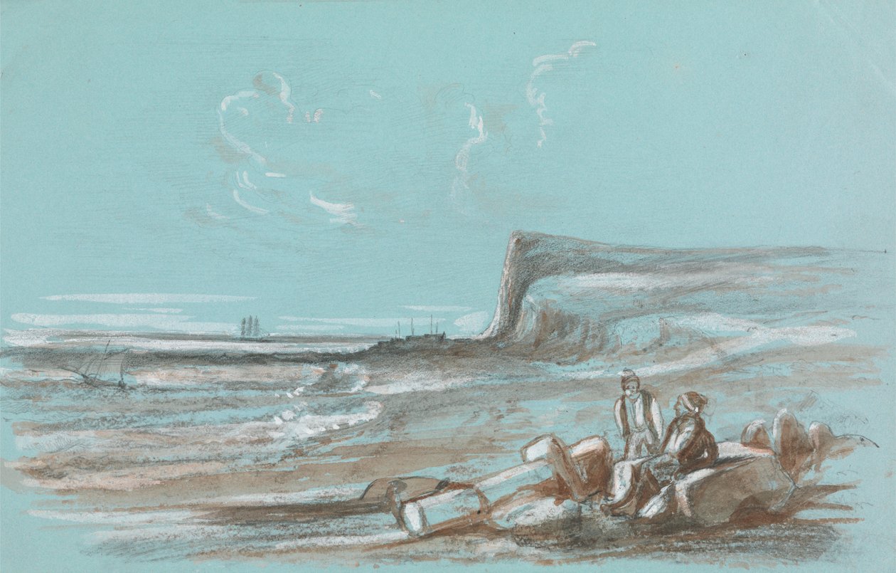 Dwóch rybaków na plaży autorstwa Unknown artist