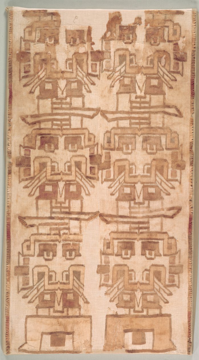 Dwa fragmenty tkaniny z kłami łbami autorstwa Unknown artist