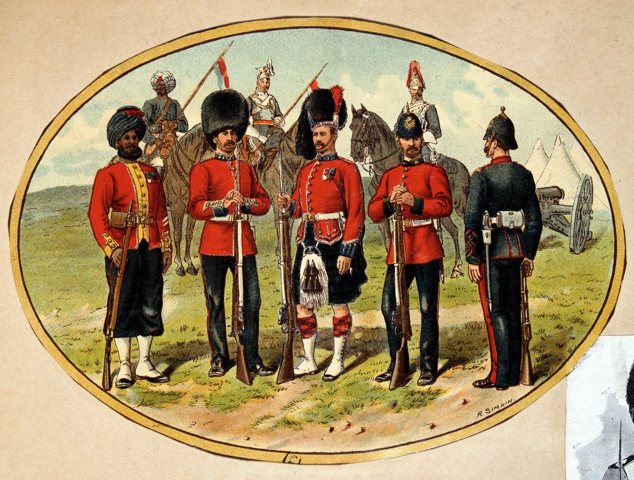 Rodzaje armii brytyjskiej, ca. 1890 autorstwa Unknown artist