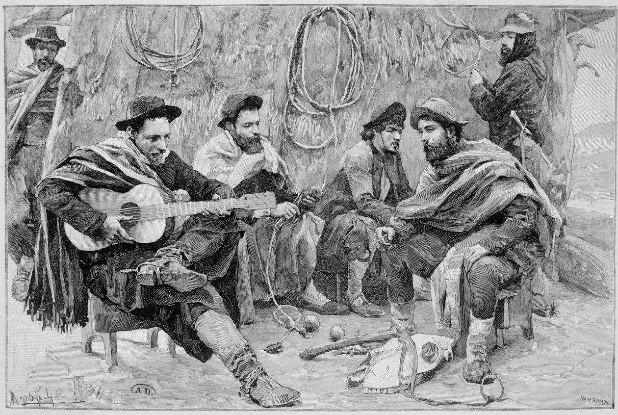 Payador: grupa gauchos, Argentyna autorstwa Unknown artist