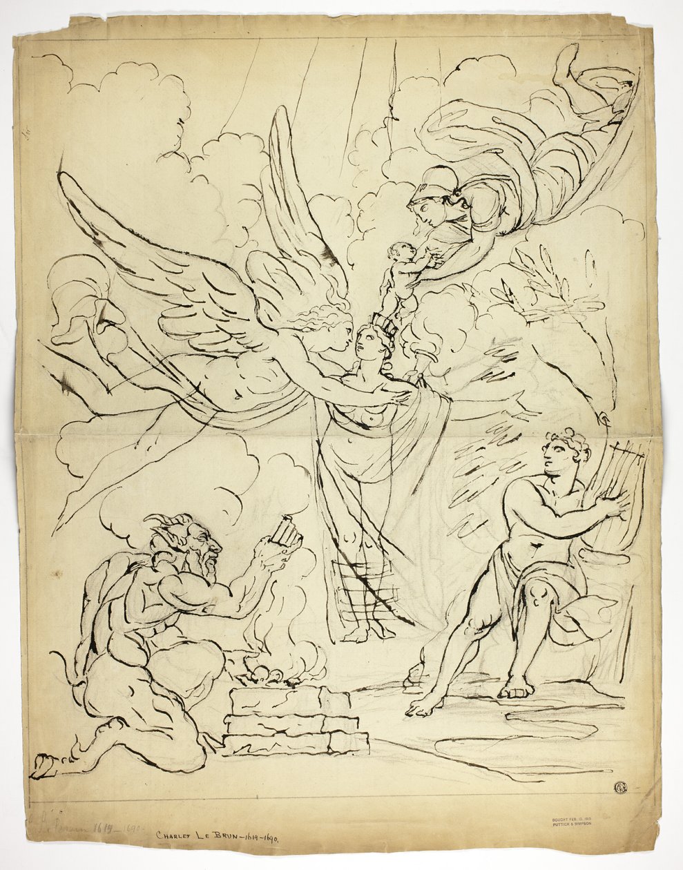 Niezidentyfikowana scena narodzin mitologicznych (recto); Kupidyn i Psyche (verso) autorstwa Unknown artist
