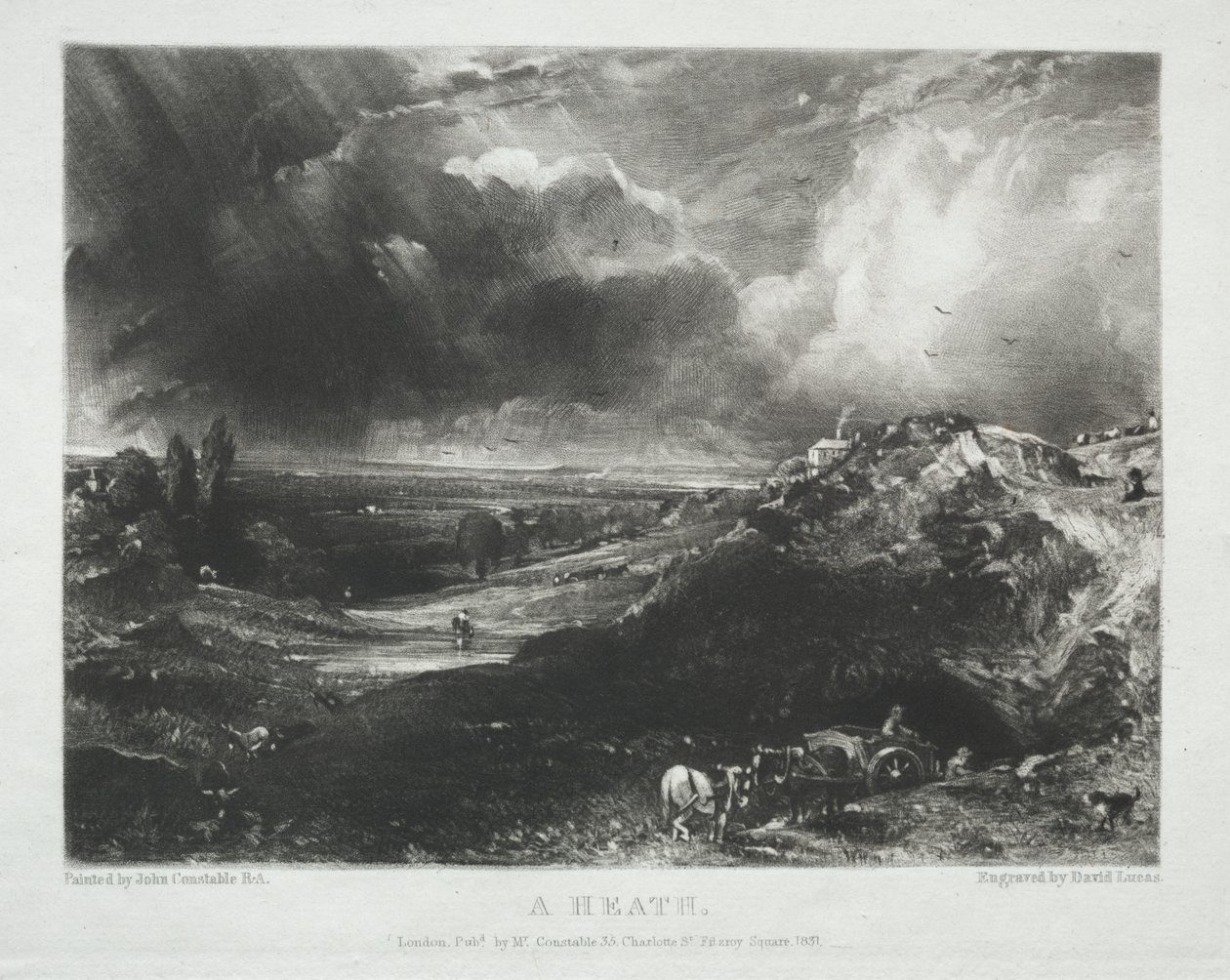 Różne tematy krajobrazu, charakterystyczne dla angielskiej scenerii z obrazów namalowanych przez Johna Constable, RA: A Heath autorstwa Unknown artist