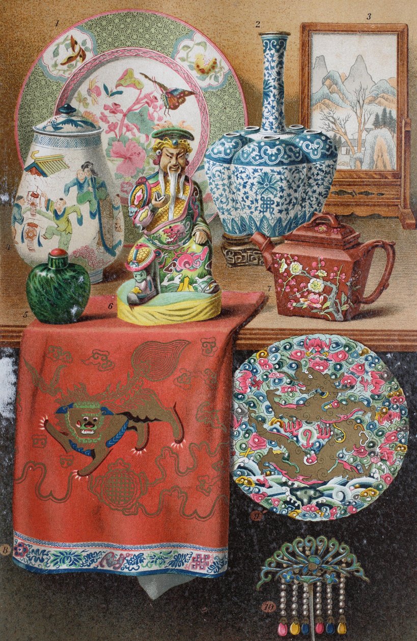 Różne przykłady chińskiej sztuki i dekoracji autorstwa Unknown artist