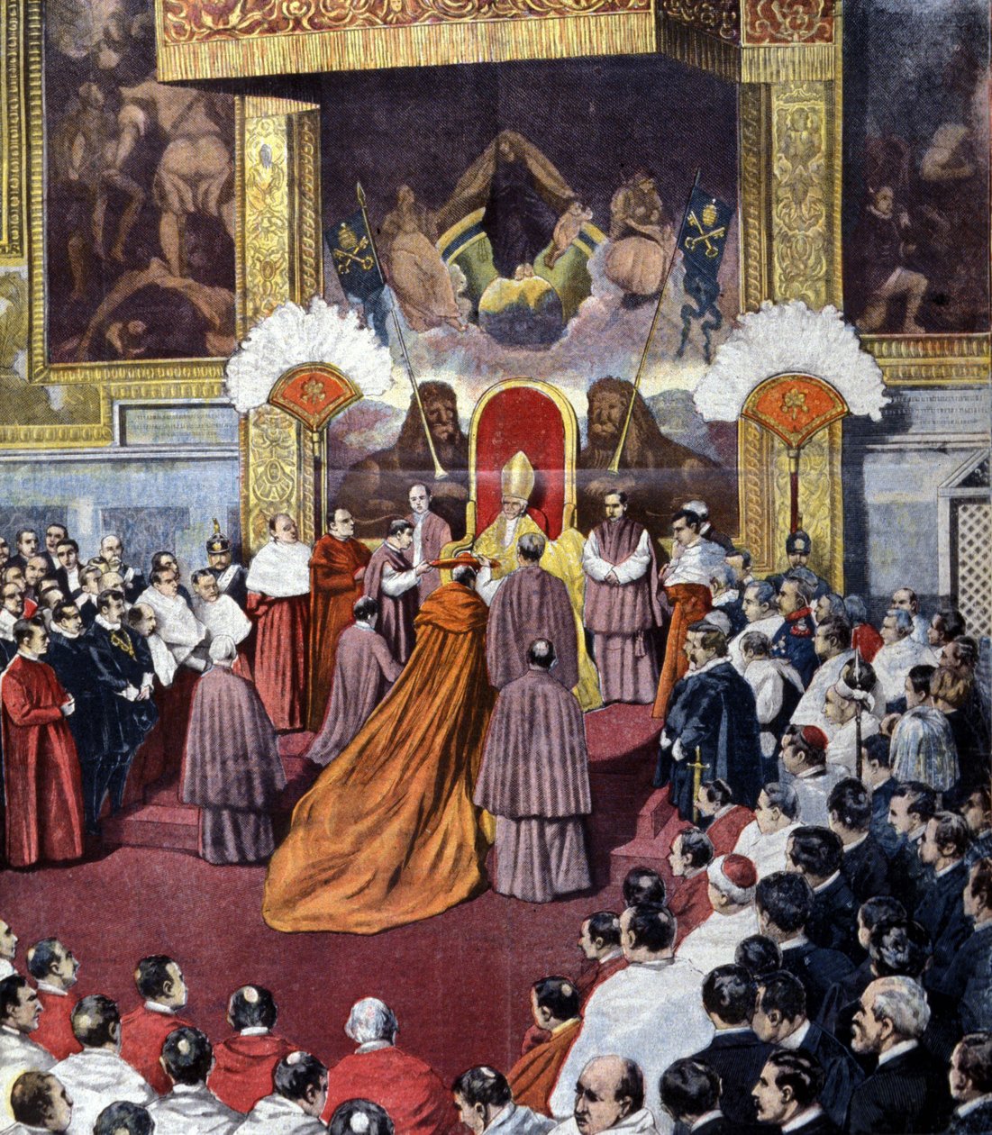 Konsystorz Watykański pod przewodnictwem papieża Leona XIII autorstwa Unknown artist