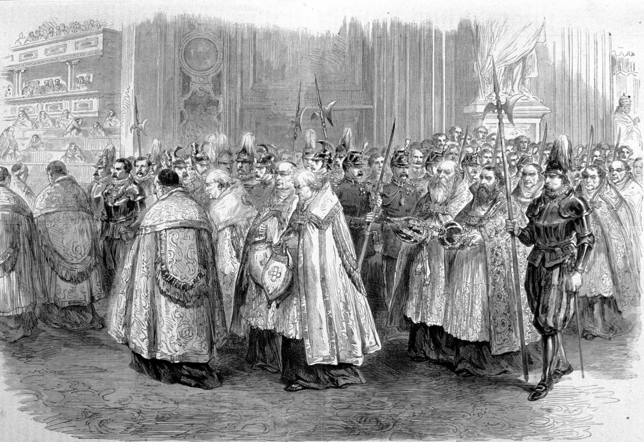 Sobór Watykański I: orszak prałatów do sali soborowej autorstwa Unknown artist