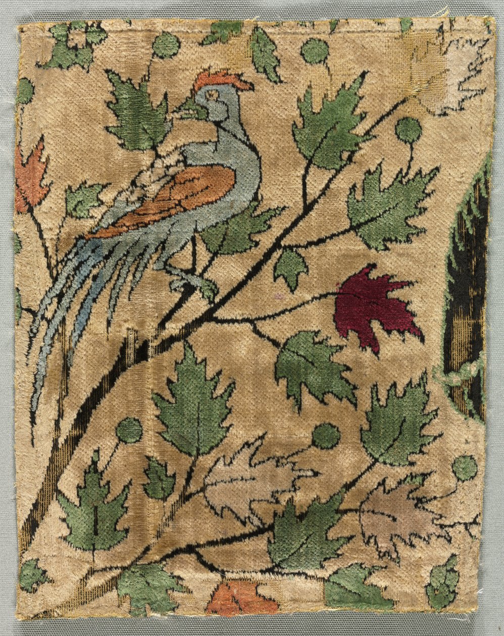 Aksamitny fragment, Khusrau widzi kąpiel Shirin autorstwa Unknown artist